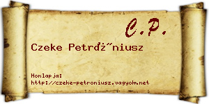 Czeke Petróniusz névjegykártya